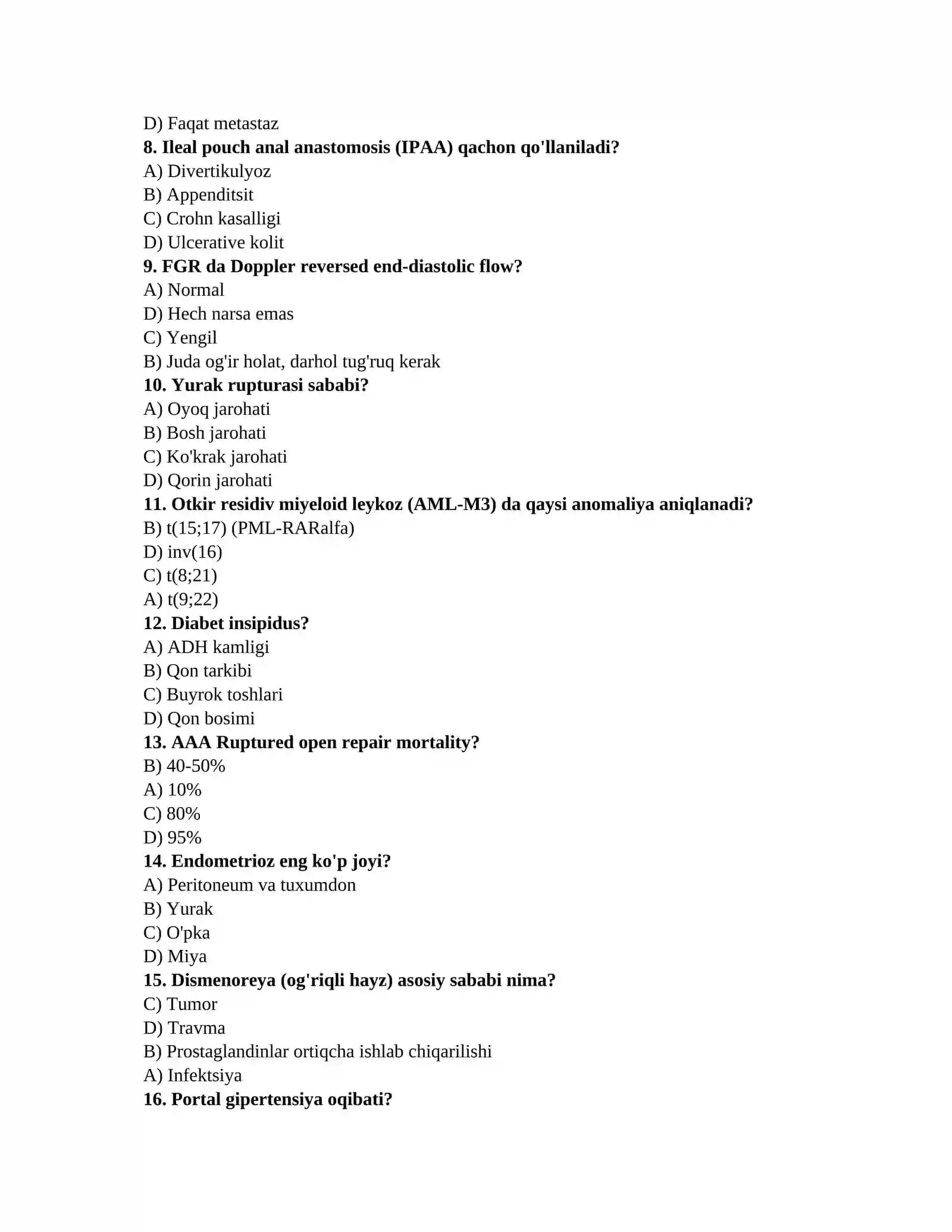 Akusherlik testlari 2