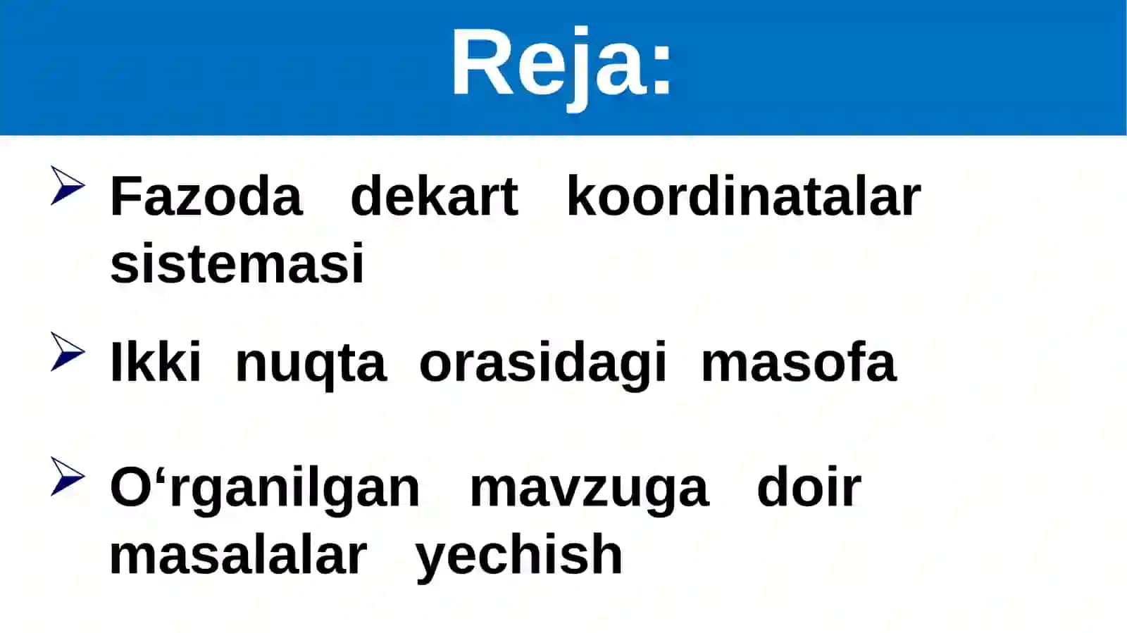 Fazoda dekart koordinatalar sistemasi 2