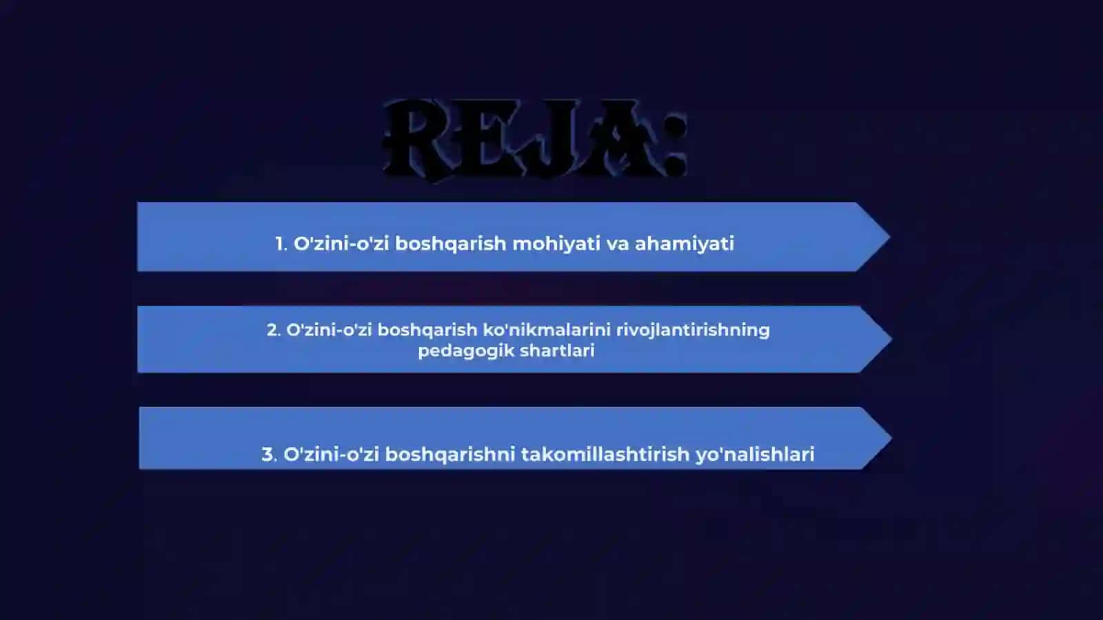 Pedagogik o'zini-o'zi boshqarish psixologiyasi 2