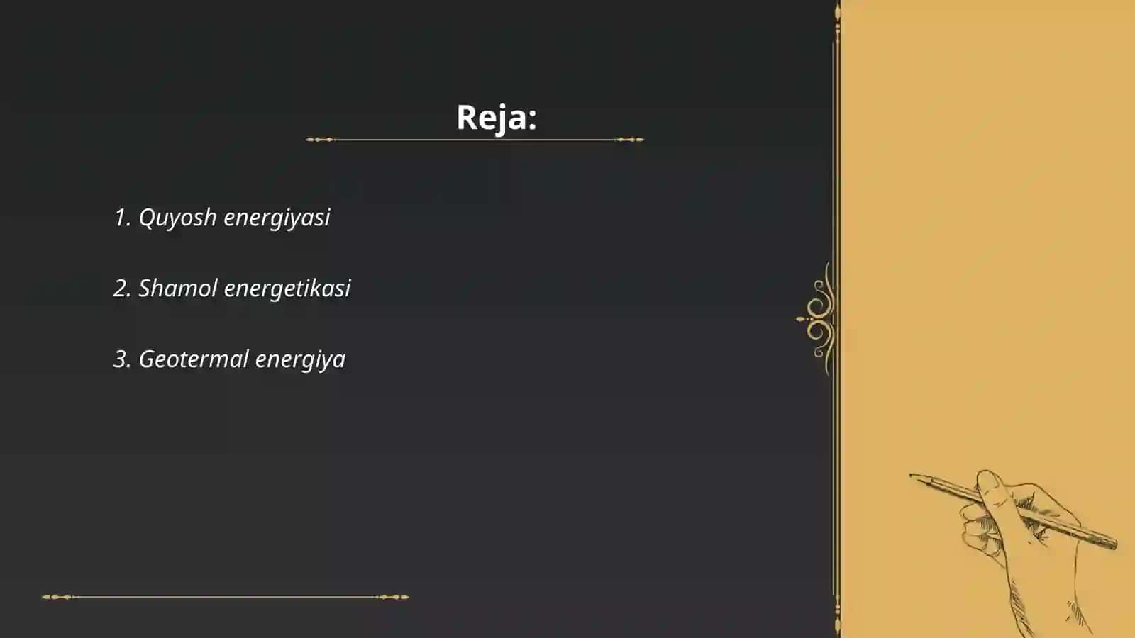 Muqobil energiya resurslaridan foydalanish yo‘nalishlarini tadqiq qilish 2