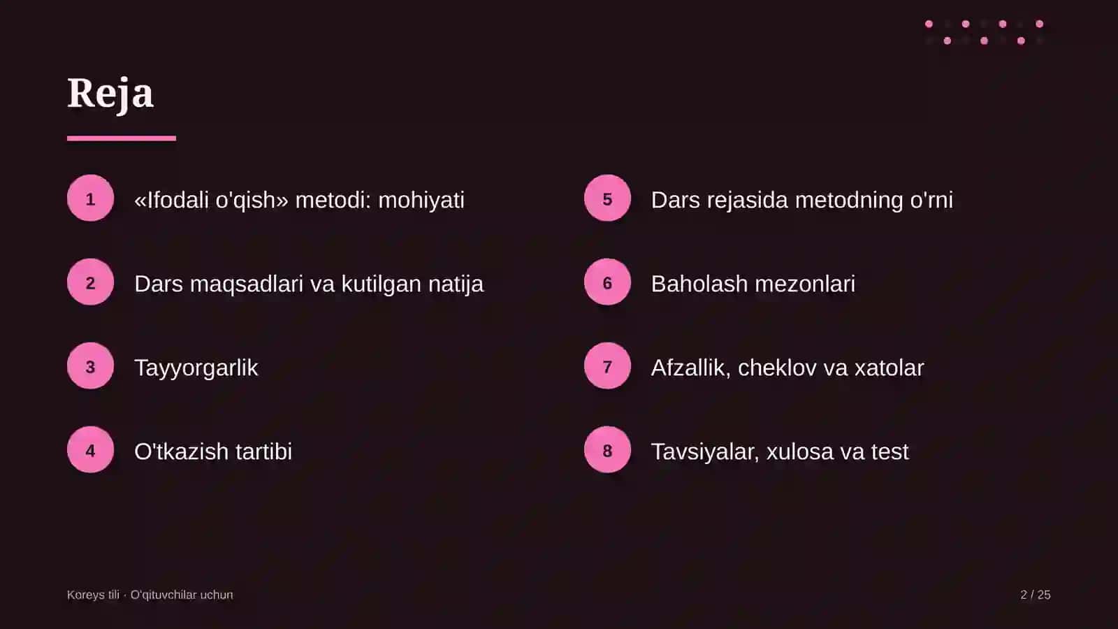 koreys tili darslarida ifodali o'qish metodidan foydalanish 3788 2