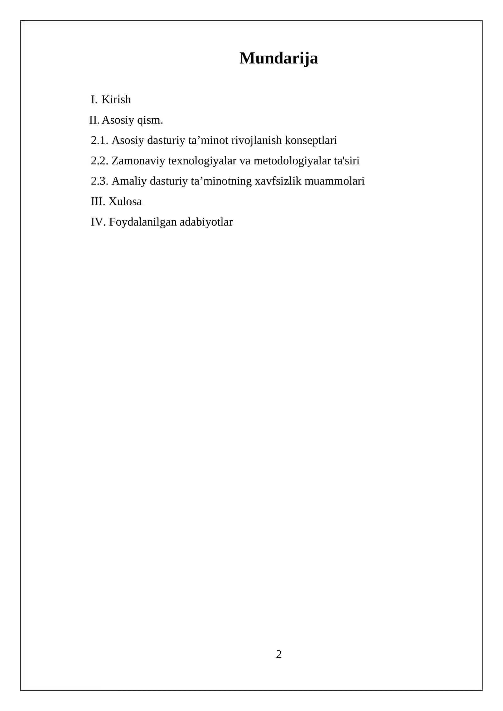 Amaliy dasturiy ta’minotning rivojlanish tendentsiyalari REFERATI 2