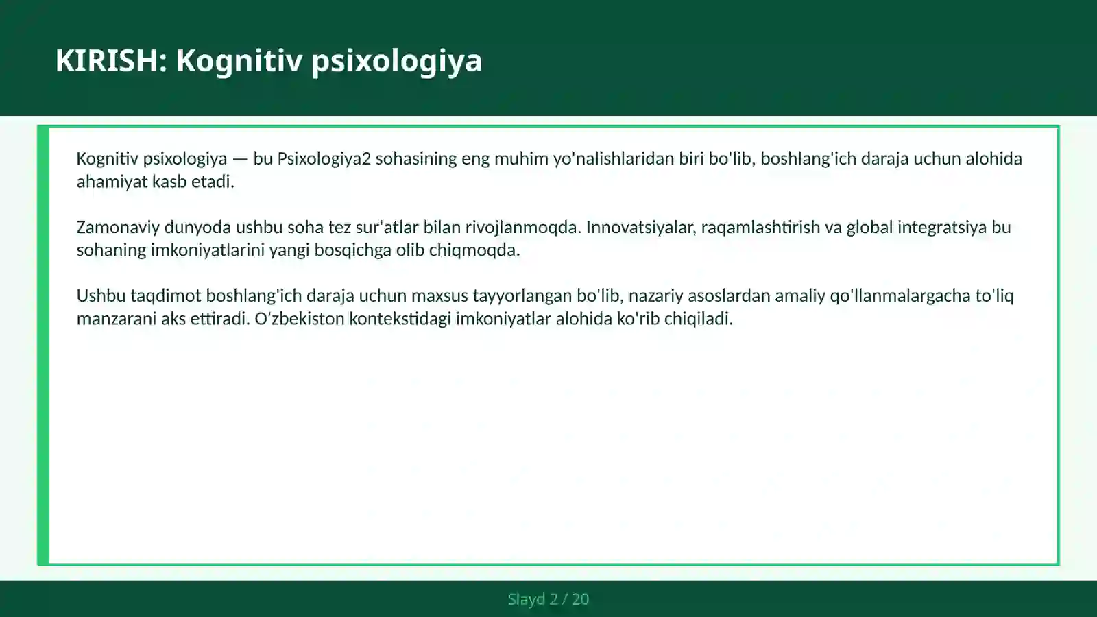 KOGNITIV PSIXOLOGIYA 2