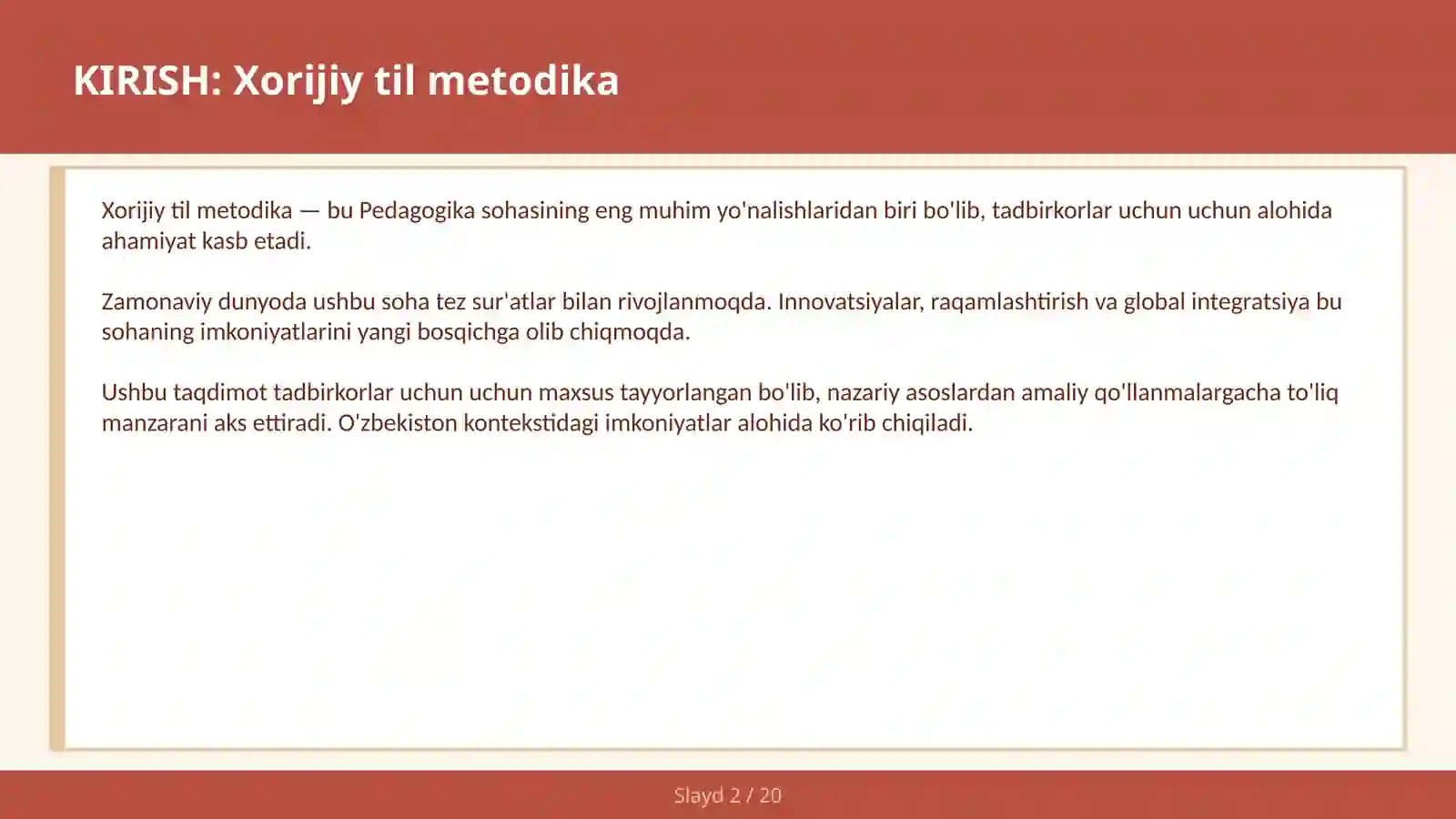 Xorijiy til metodika 2