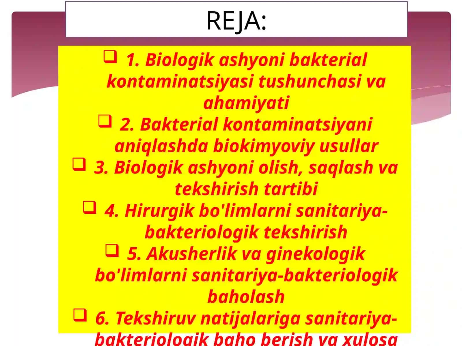 Biologika shyoniy bakterial kontaminatsiyasi tushunchasi va ahamiyati 2