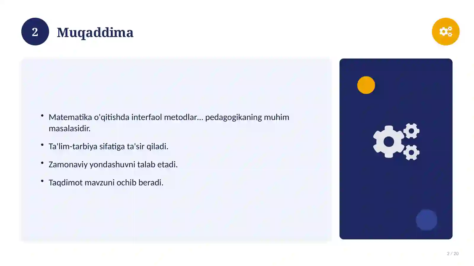Matematika o'qitishda interfaol metodlar samaradorligi 2