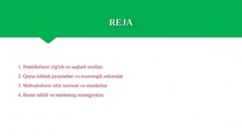 Pomidorlarni qayta ishlash texnologiyasi 2