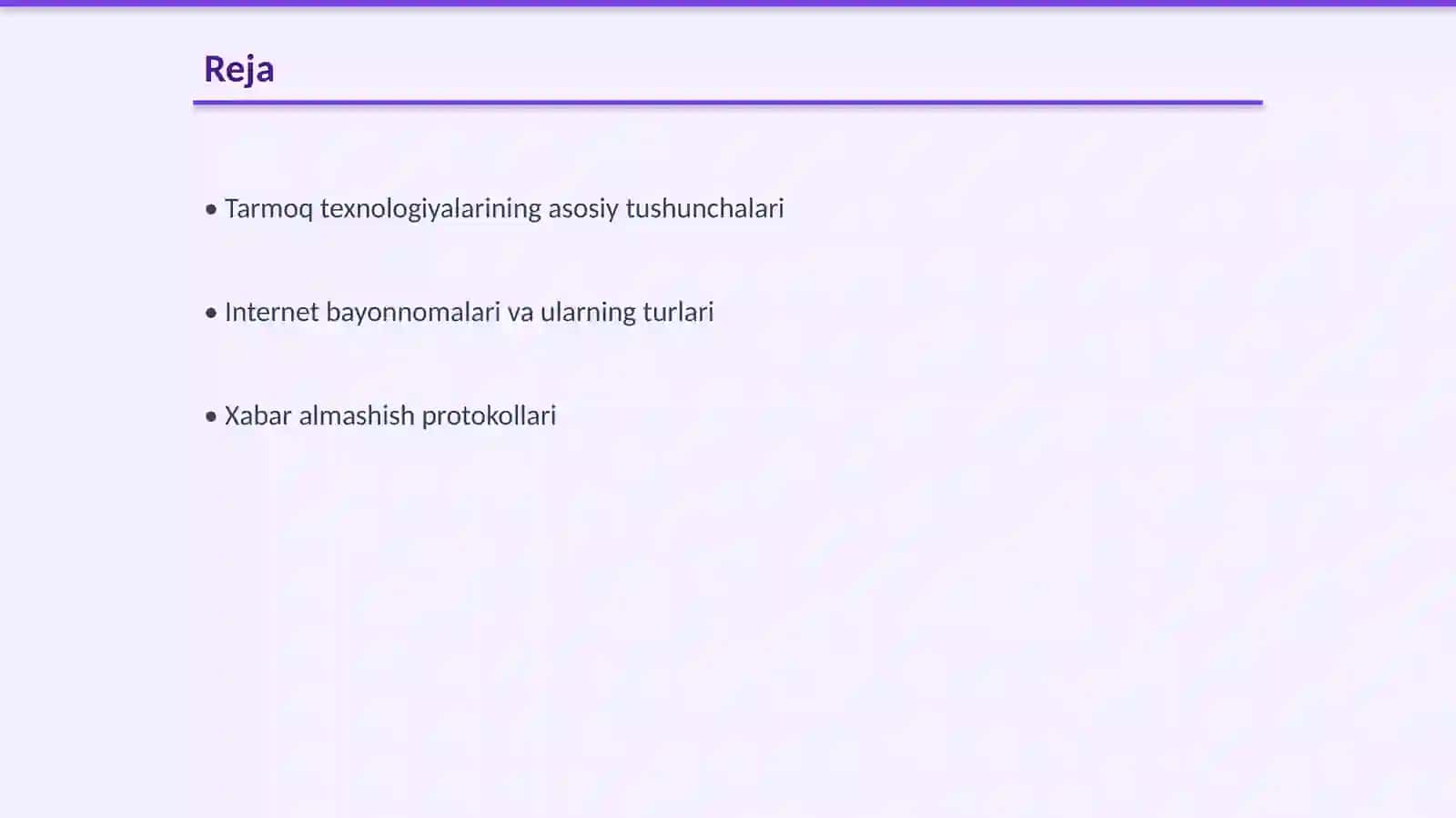 Tarmoq texnologiyalari. Internet bayonnomalari. Intemetda xabar almashish va soʻzlashuv xizmatlari 2