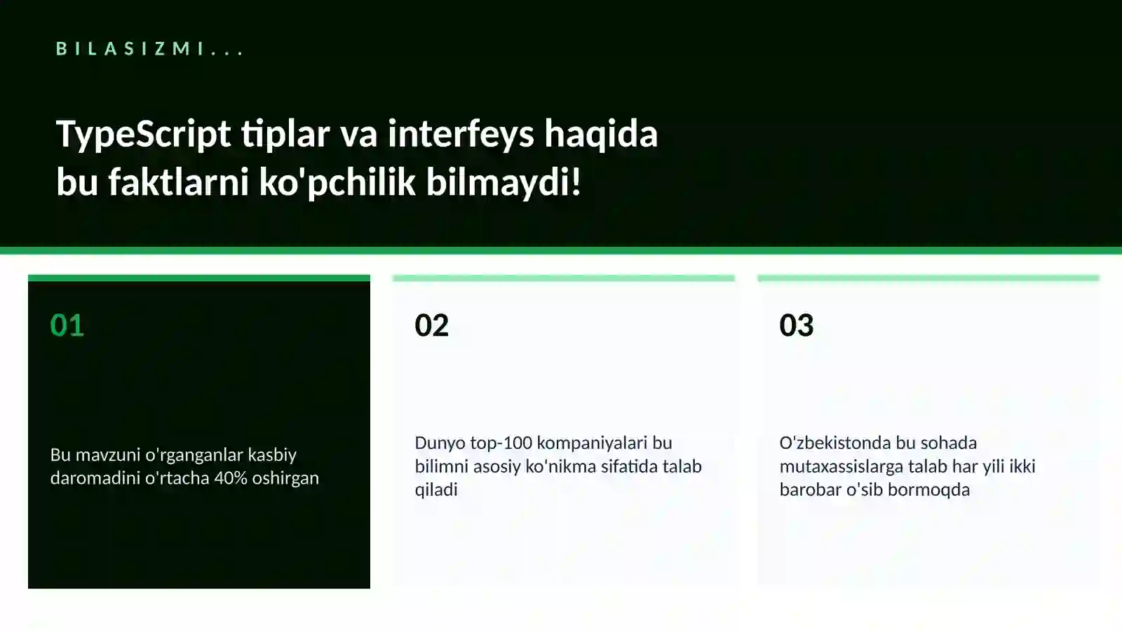 TypeScript tiplar va interfeys 2