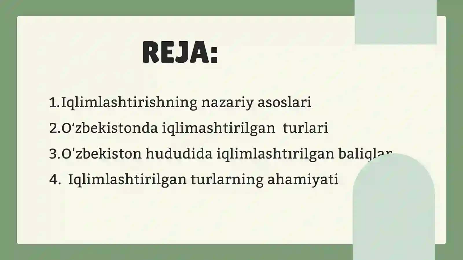 OʻZBEKISTONDA IQLIMLASHTIRILGAN TURLAR VA ULARNING AHAMIYATI 2