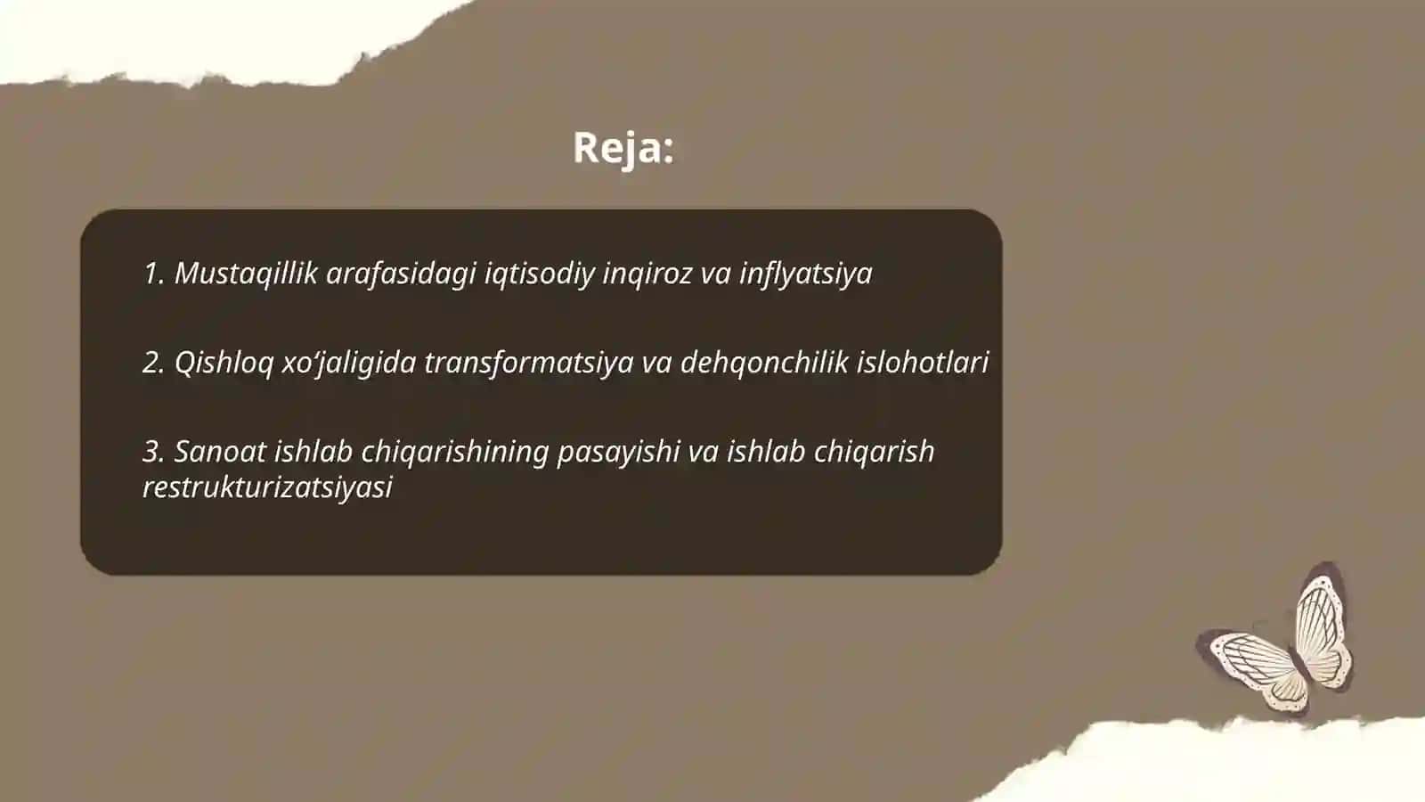 Mustaqillik erishish arafasida O'zbekistonda ijtimoiy iqtisodiy jarayonlar 2