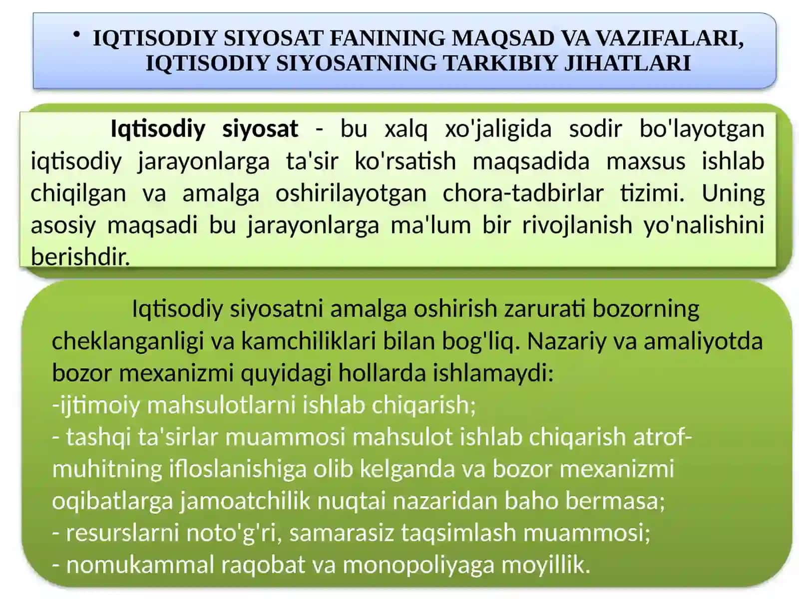 IQTISODIY SIYOSATFANINING MAQSAD VA VAZIFALARI 2