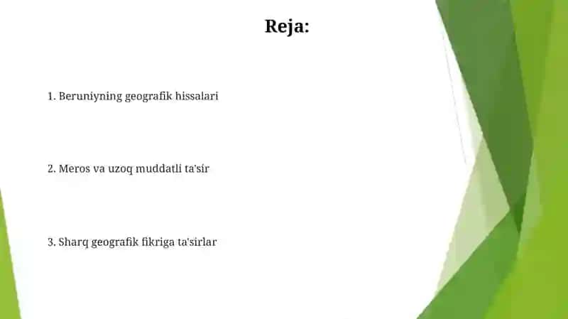 Õrta asr sharq olami geografiyasi tarixida Beruniy davri 2
