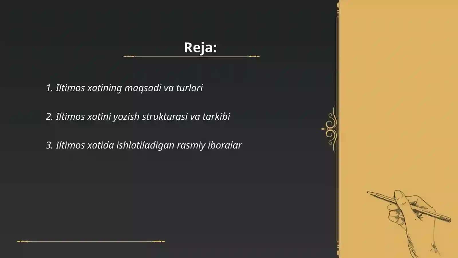 Iltimos xati, kafolat xati, tasdiq xati, soʻrov xati, eslatma xati 2