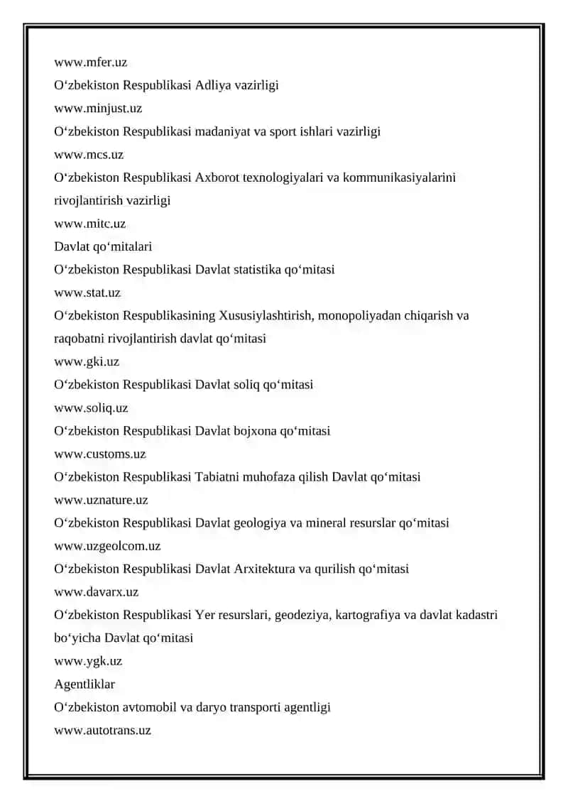 O‘zbekiston Respublikasi Iqtisodiyot vazirligi 2
