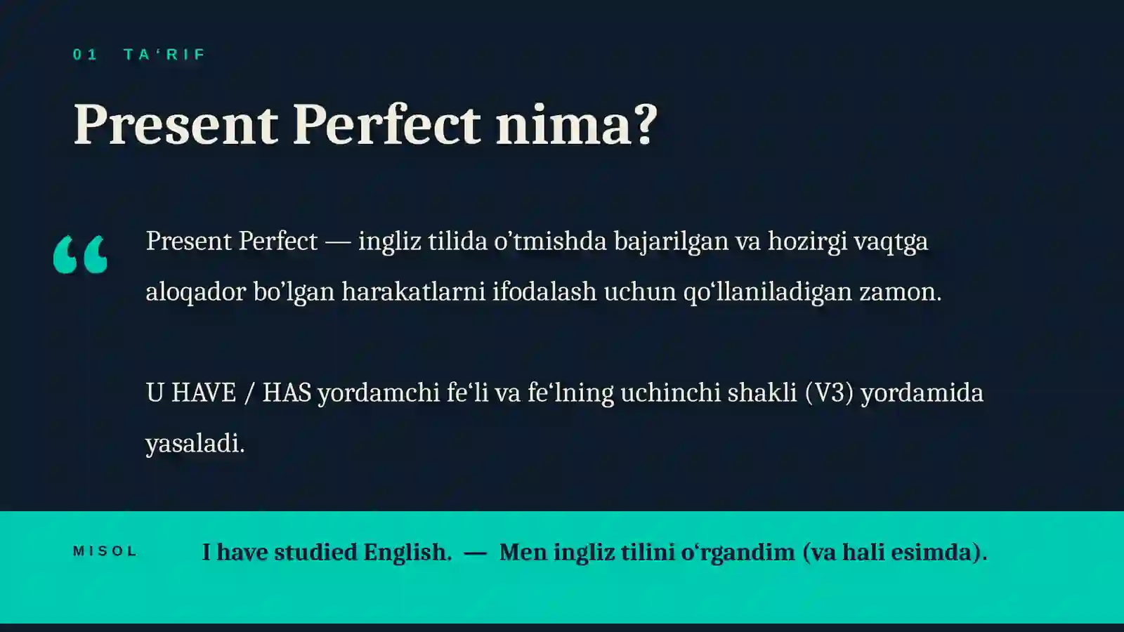 Present Perfect 2
