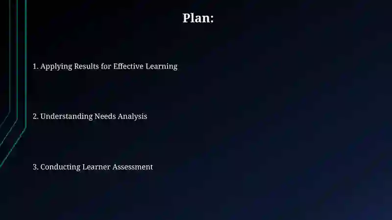 Needs analysis and learner assessment 2