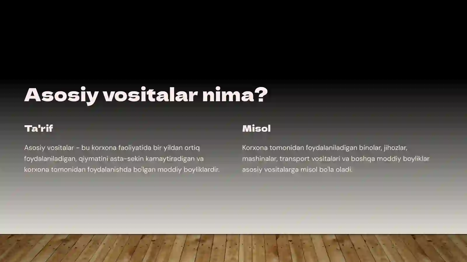 Asosiy vositalar hisobi 2