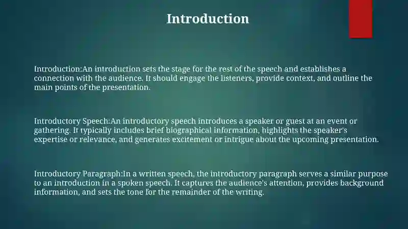 Introductory Speech 2