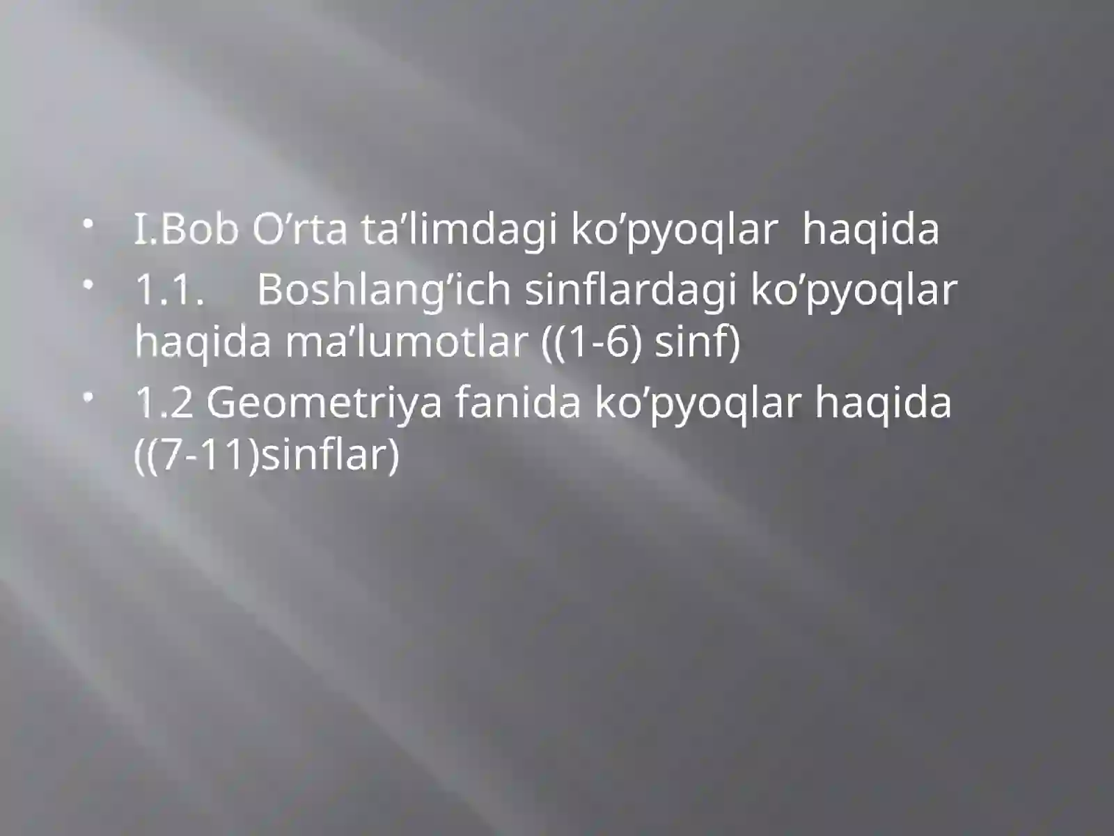 Egiluvchi ko’pyoqlar 2