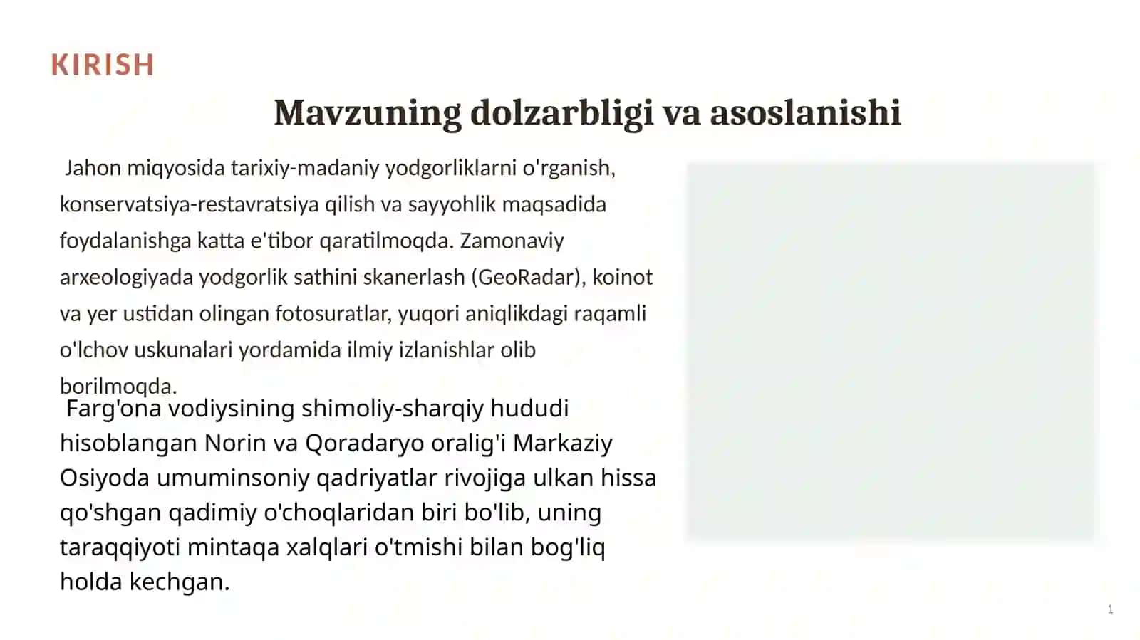 Jahonmiqyosida Tarixiy-Madaniy Yodgorliklarni O'rganish 2