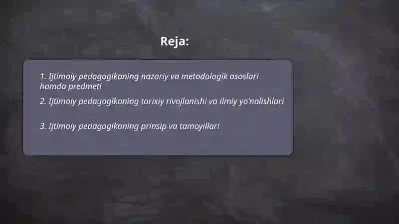 Ijtimoiy pedagogikani va ijtimoiy pedagogik faoliyat rivojining metodologik asoslari 2