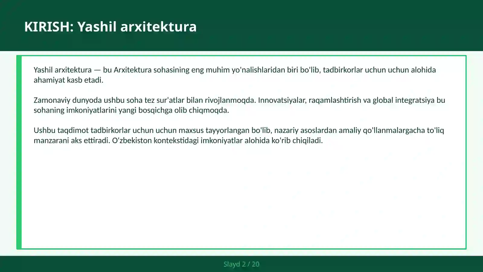 Yashil arxitektura 2