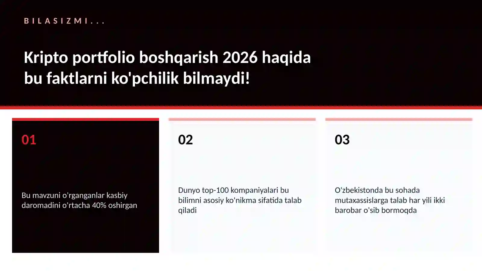 Kripto portfolio boshqarish 2026 2