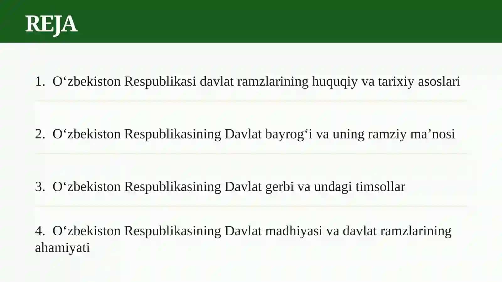 O'zbekiston Respublikasi davlat ramzlari 2