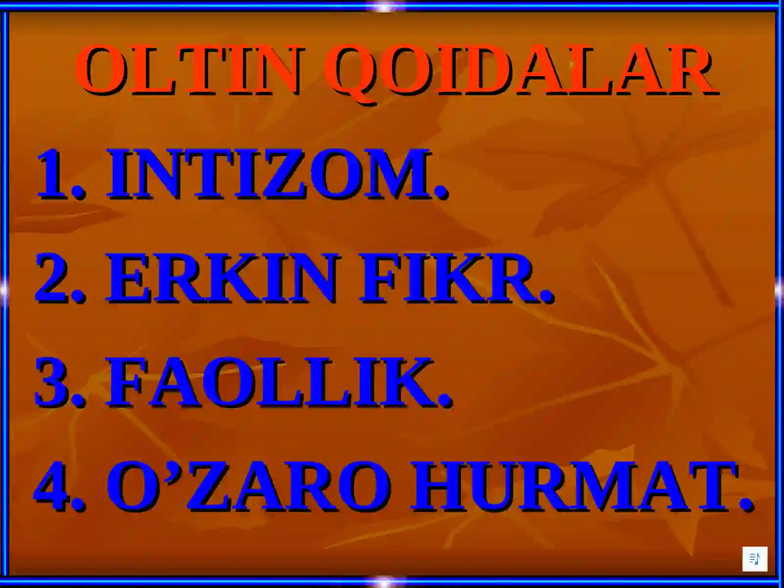 OLTIN QOIDALAR 2
