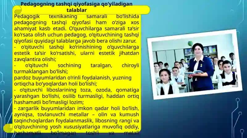 PEDAGOGIK TEXNIKA HAQIDA TUSHUNCHA. PEDAGOGIK TEXNIKANI SHAKLLANTIRISH METODLARI 2