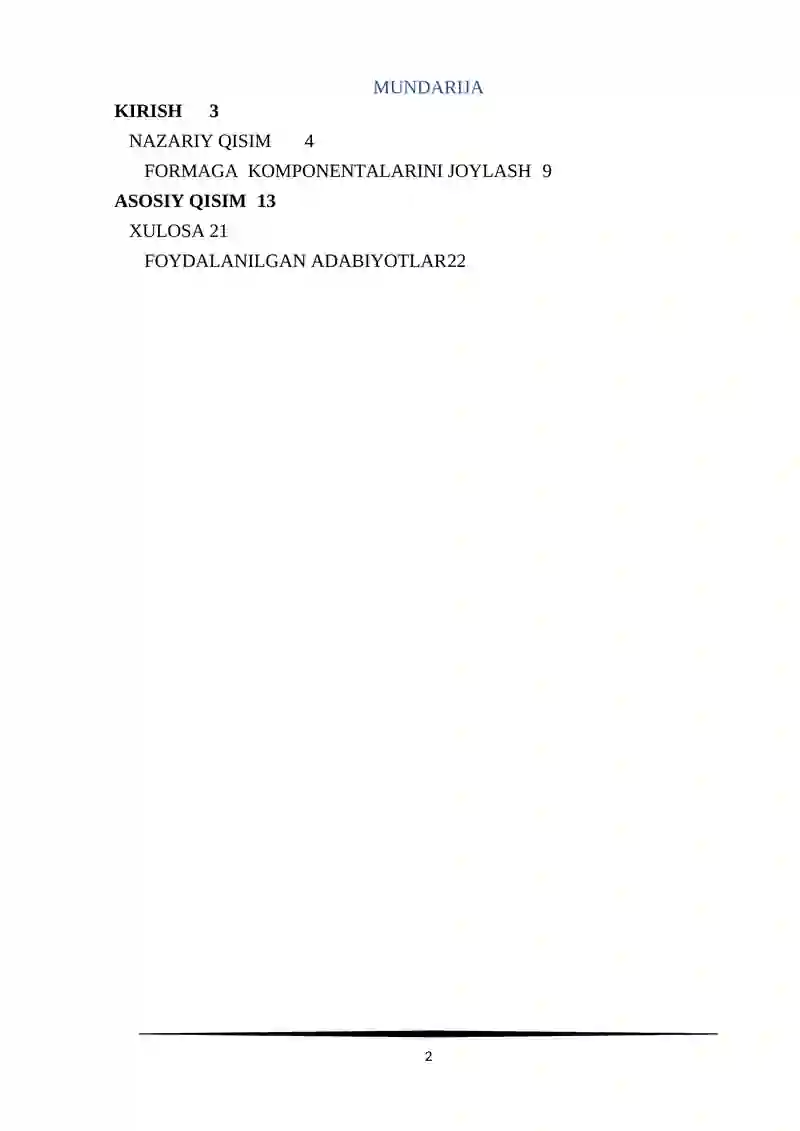 Dasturlash asoslari (kurs ishi) 2
