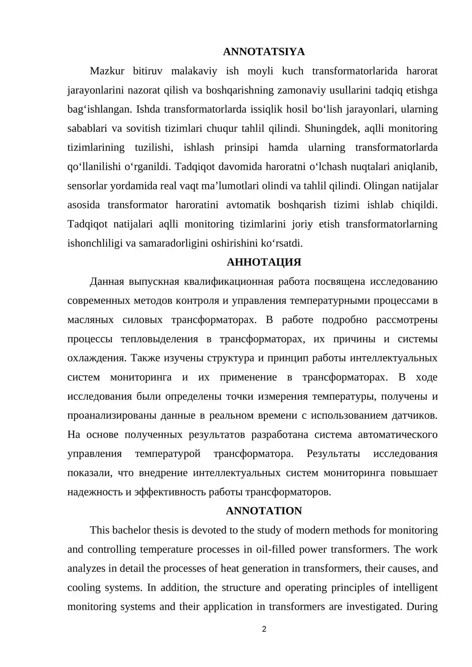 Moyli kuch transformatorlari haroratini aqlli monitoring tizimlari yordamida boshqarish 2