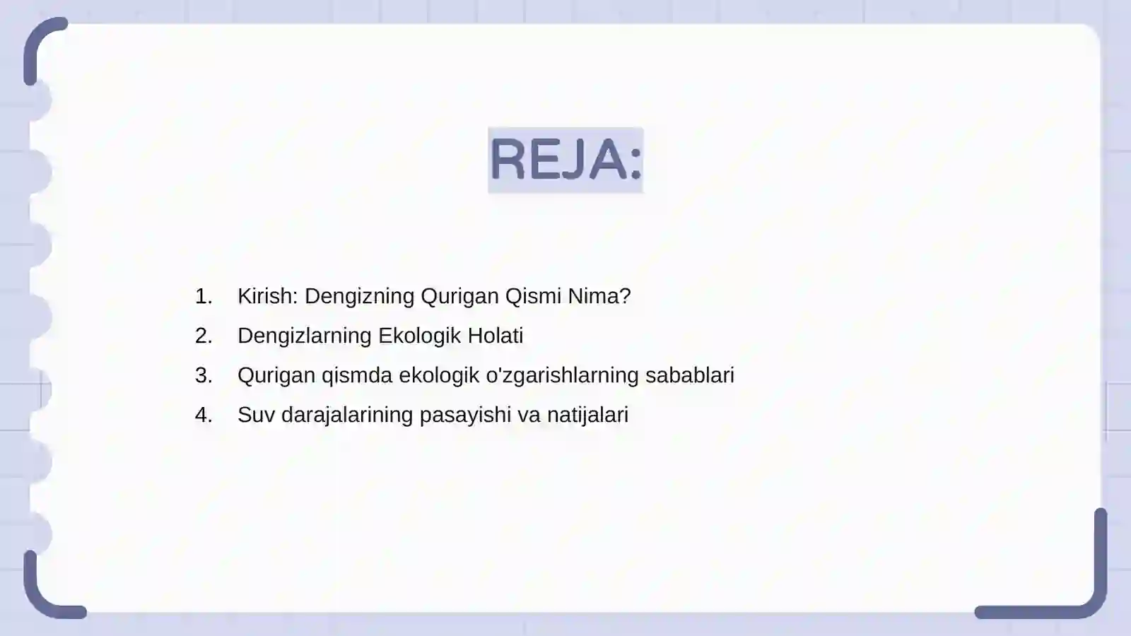 Dengizning Qurigan Qismi Ekologik O'zgarishlari 2