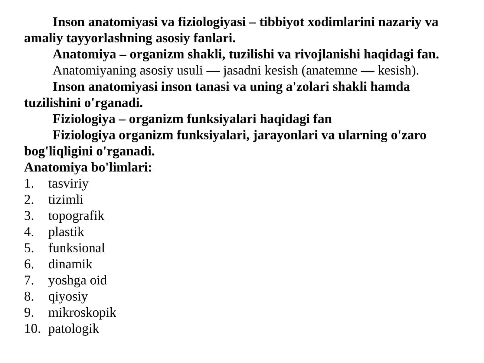Inson ehtiyojlarining anatomo-fiziologik shakllanishi 2