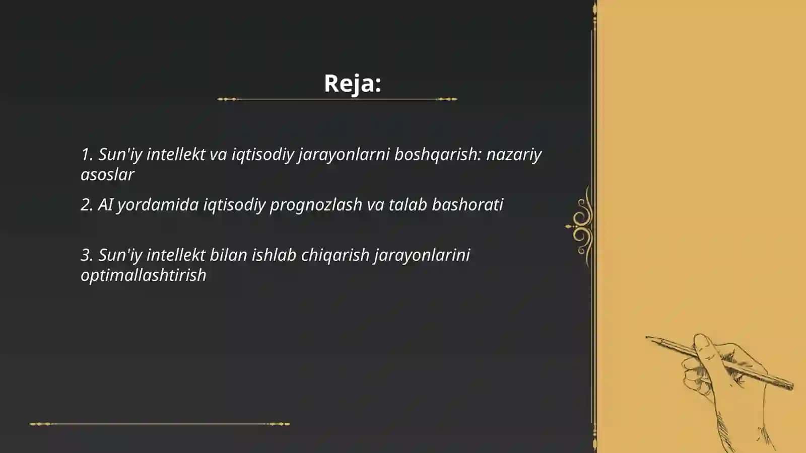 Sun'iy intellekt va iqtisodiy jarayonlarni boshqarish: nazariy asoslar 2