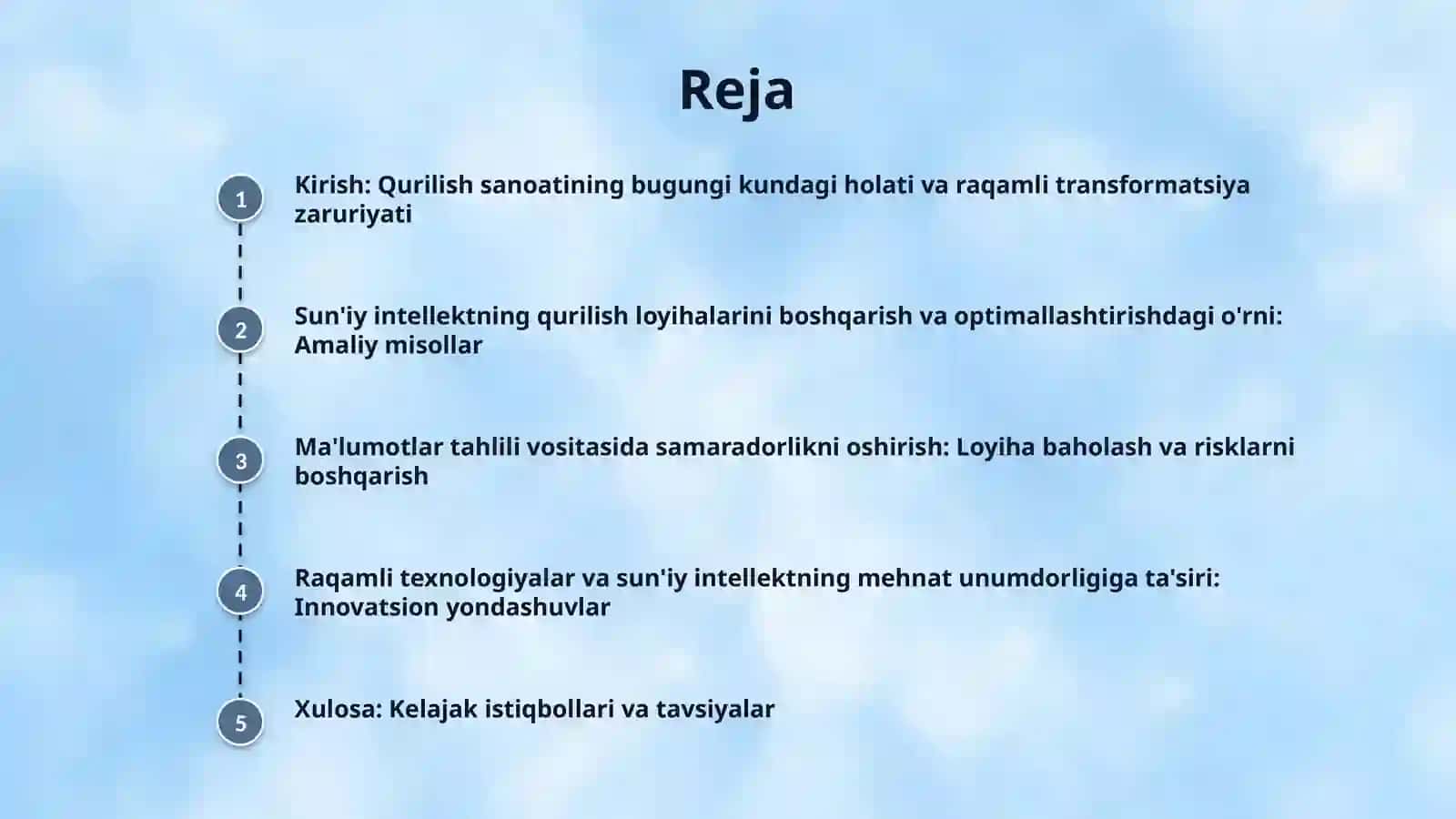 Qurilish sanoatida sun'iy intellekt , ma"lumotlar tahlili va mehnat unumdorligi 2