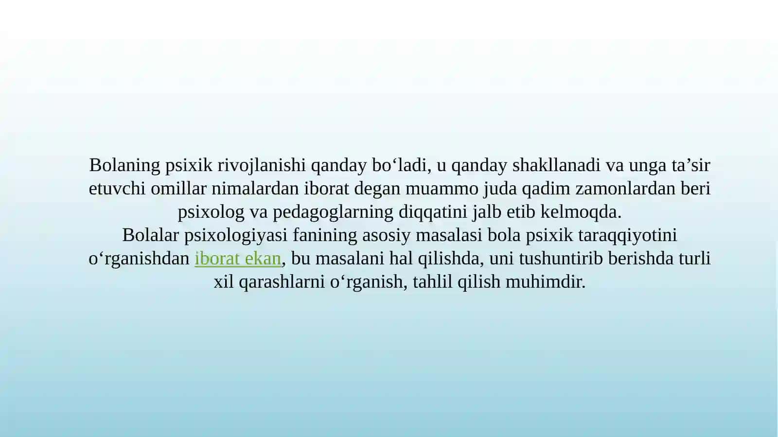 Bolalar psixologiyasi muammolari 2