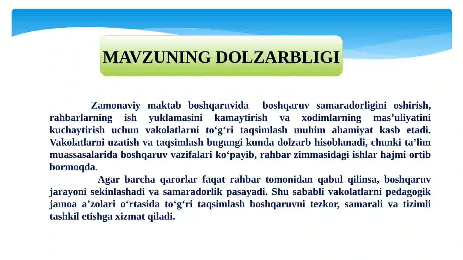Menejerlik o‘quv kursi tinqlovchisi 2