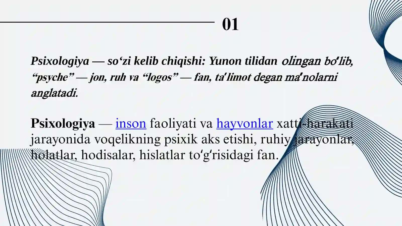 PSIXOLOGIYA FANINING PREDMETI VA TUZILISHI 2