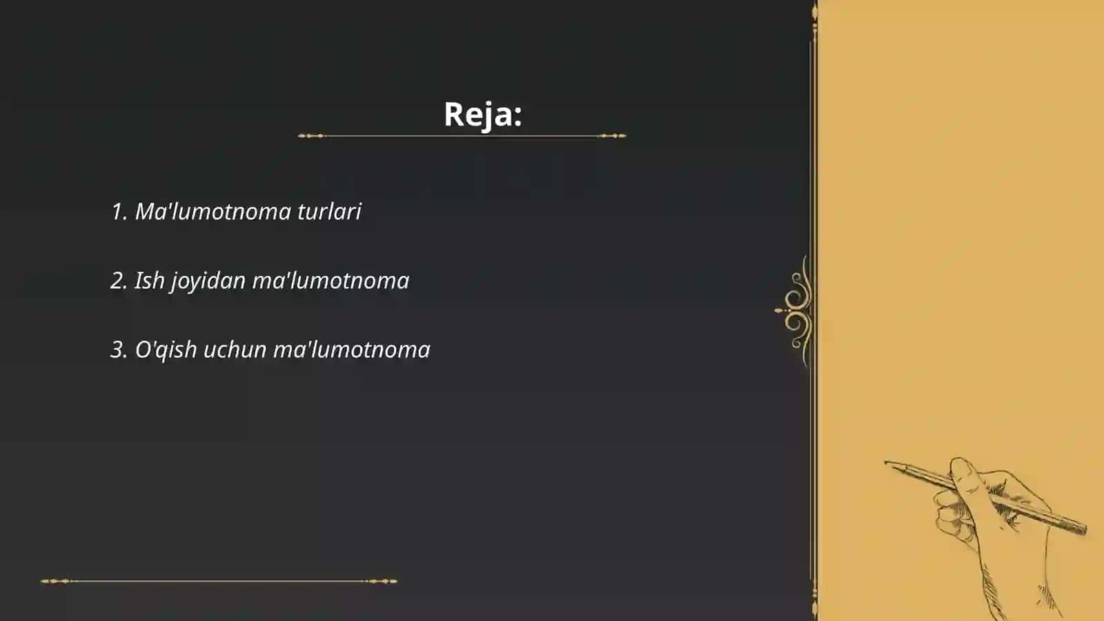 Ma'lumotnoma turlari 2