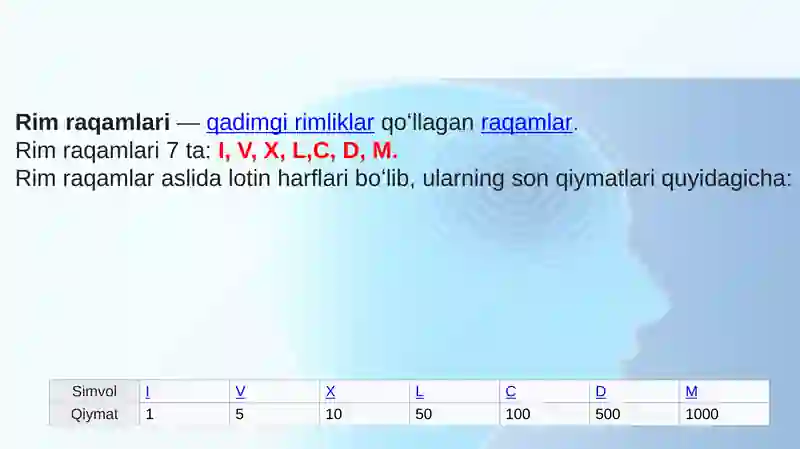 Rim raqamlari 2
