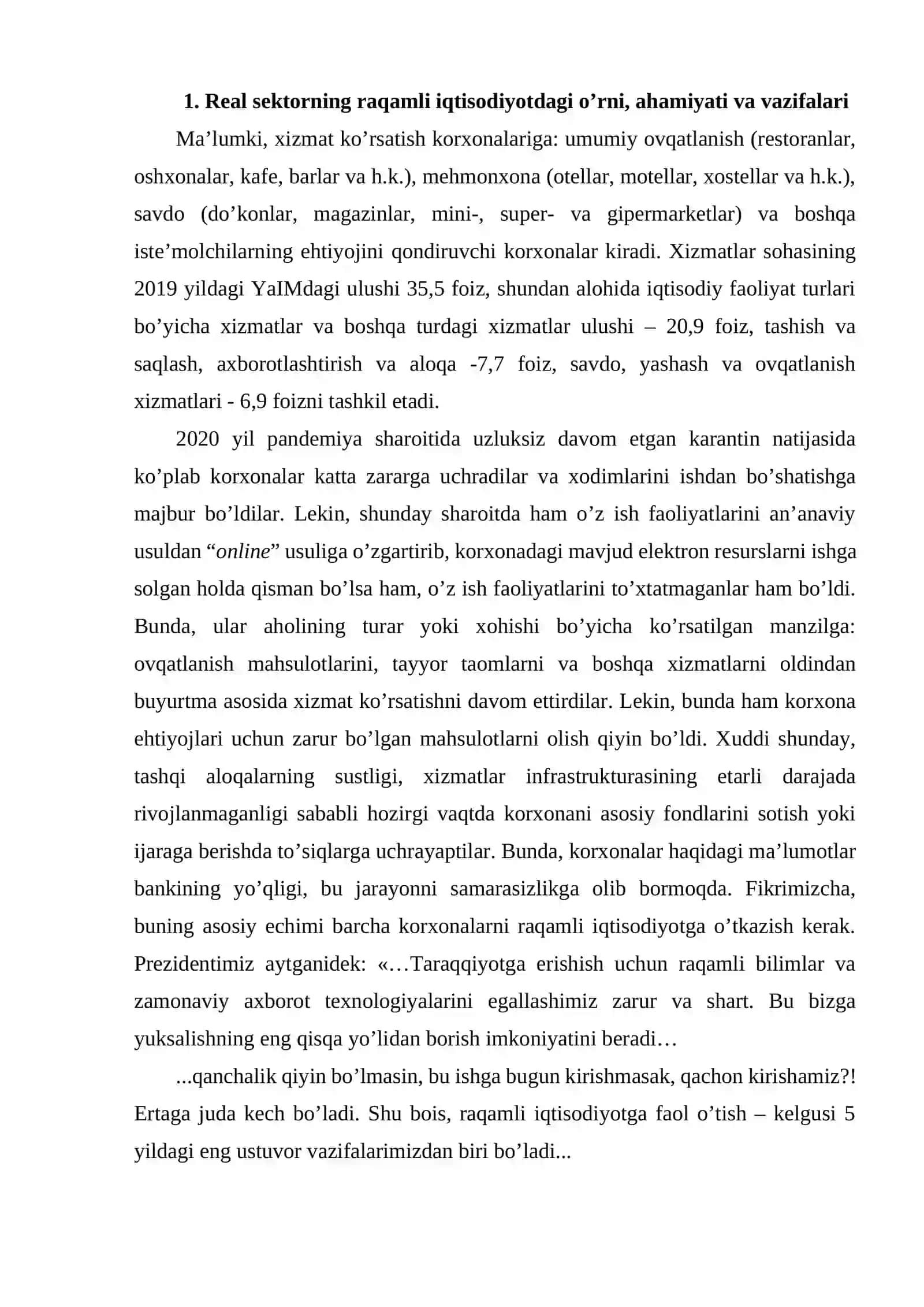 Servis sohasini tashkil etish xususiyatlari, maqsadi va vazifalari 2