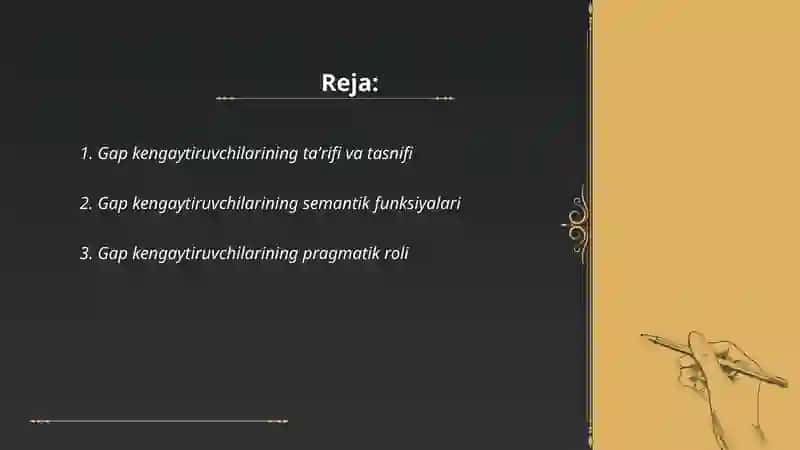 Gap kengaytiruvchilari va ularning nutqdagi funksiyanal oʻrni 2