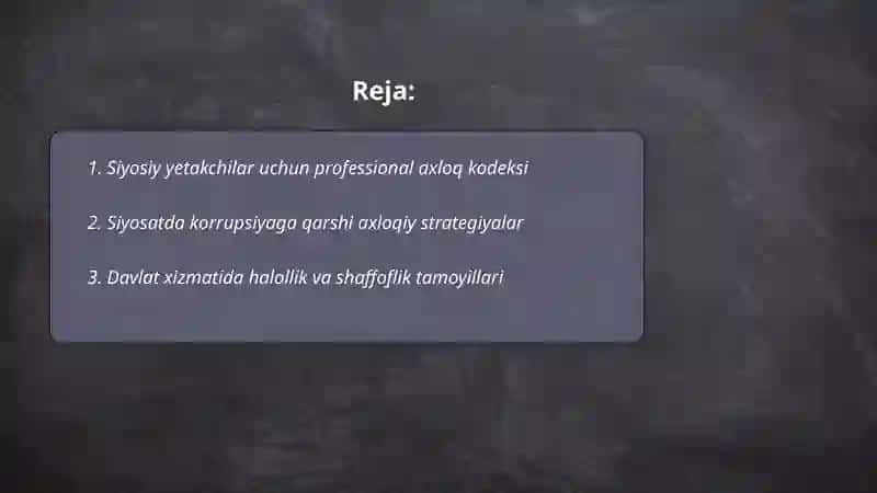 Siyosatda professional etika va yangi axloq siyosati 2