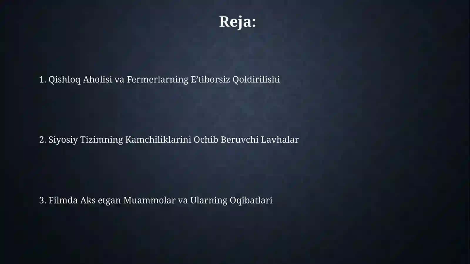 Qishloq Aholisi va Fermerlarning E’tiborsiz Qoldirilishi 2