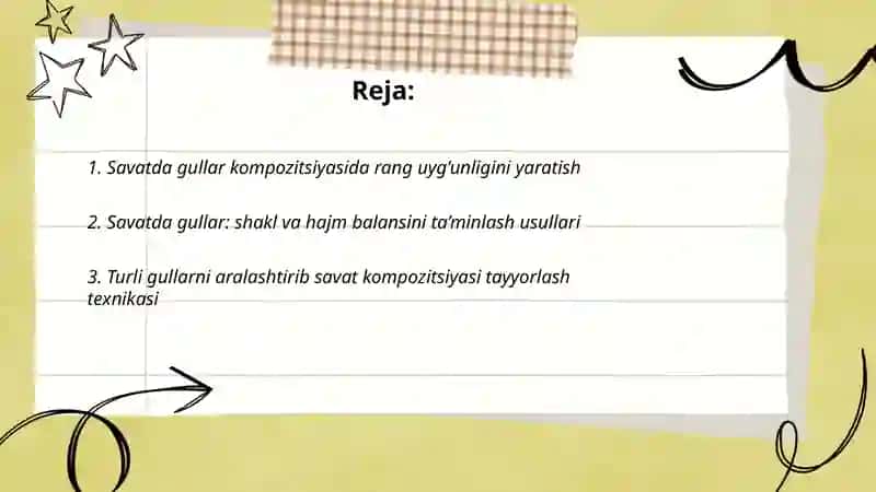 Savatda gullar mavzusida kompozitsiya yaratish 2