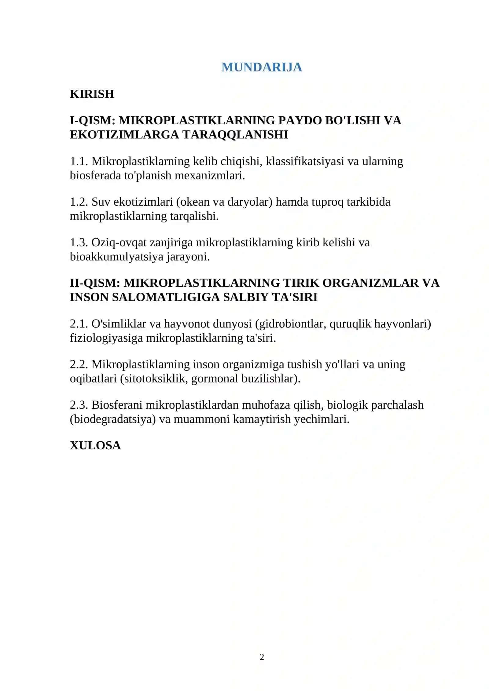Mikroplastiklarning biosferaga ta'siri 2