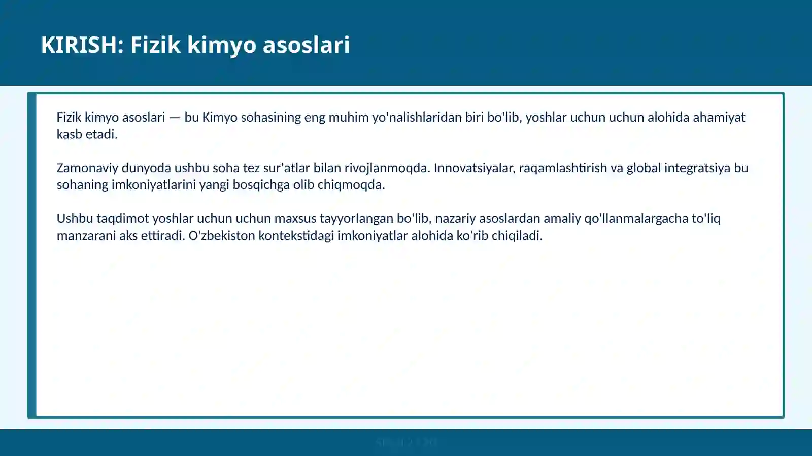 Fizik kimyo asoslari 2
