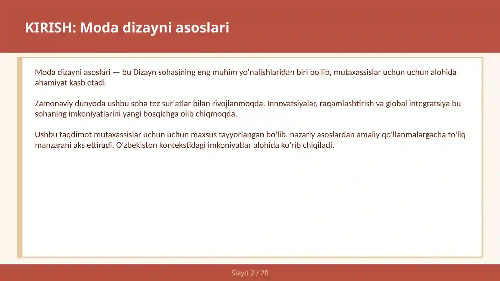 MODA DIZAYNI ASOSLARI 2